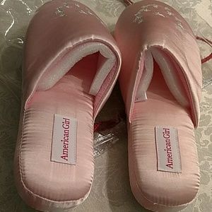 American Girl Shoes - American Girl pink satin XL girl's slippers NWOT American Girl Shoes - American Girl pink satin XL girl's slippers NWOT